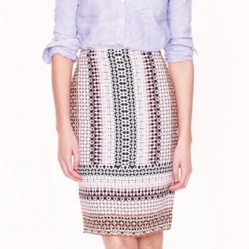 J Crew Mosaic Pencil Skirt